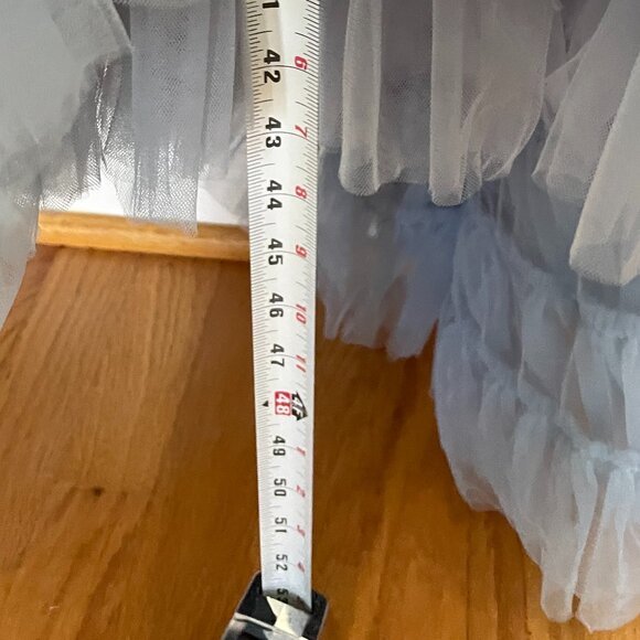 its milla blue tulle ball gown dress w/ train sleeveless corset bodice S small - Picture 9 of 11